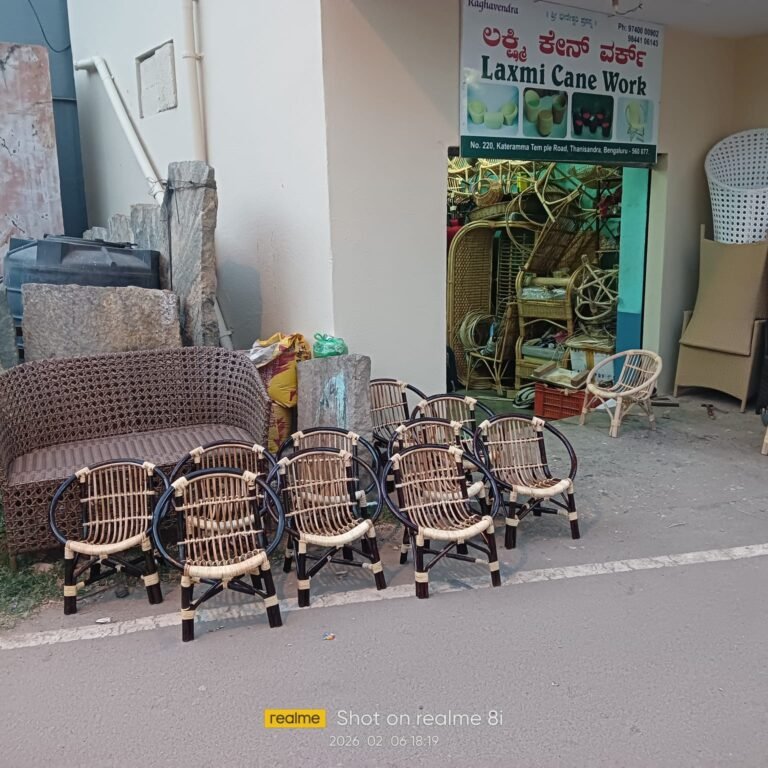 Cane furniture in Thanisandra chair set small